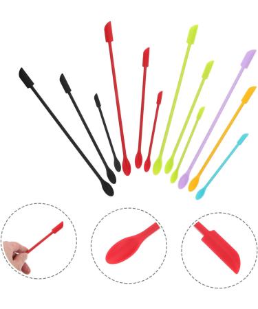 12 Silicone Dressoos for Cosmetic & Kitchen Bottles - Jam Scrapers with Long Handle - Buy Online on GoSupps.com
