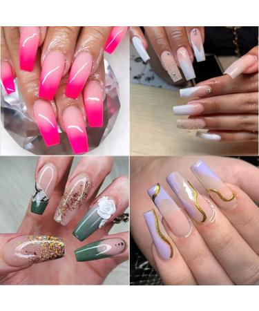 500 Pieces Acrylic Nail Tips - Transparent French Fake Nails - Perfect for Nail Art & Studios | Shop Now! - Buy Online on GoSupps.com