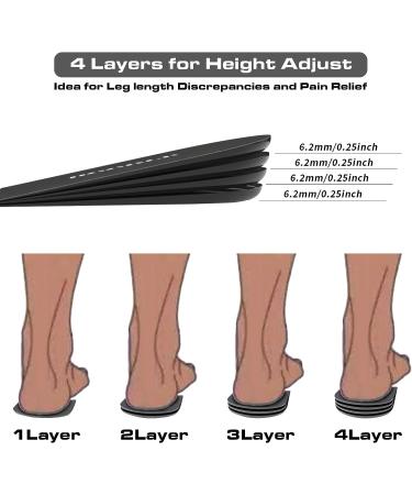 Premium Adjustable Orthopedic Heel Lift Inserts - Height Increase Insole for Leg Discrepancies, Heel Spurs, and Sports Injuries - Gray, SMALL Women's 4.5-9.5/Men's 6-8.5 - Buy Online on GoSupps.com