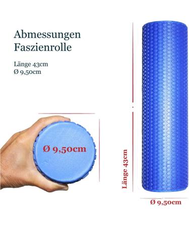 Medium Fascia Roll for Back Massage Reprochplace Stretching Tool 9.5cm x 43cm (Ocean Blue) | Yoga & Pilates Foam Rollers for Neck & Trigger Point Pain Relief - Buy Online on GoSupps.com