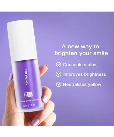 HeroSmile Color Correction Serum Toothpaste - Purple Whitening for a Radiant White Diamond Smile | Stain Removal & Tooth Color Corrector - Buy Online on GoSupps.com