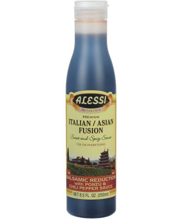 Alessi Balsamic Vinegar Reduction Autentico from Italy Ideal on Caprese Salad Fruits Cheeses Meats Marinades (Italian & Asian Fusion 8.5 Fl Oz (Pack of 6)) Italian & Asian Fusion 8.5 Fl Oz (Pack of 6)