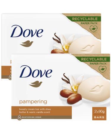 Dove Dove Beauty Cream Bar Solid Soap Various Fragrances 2 x 90 g (2 Units Vanilla and Shea)