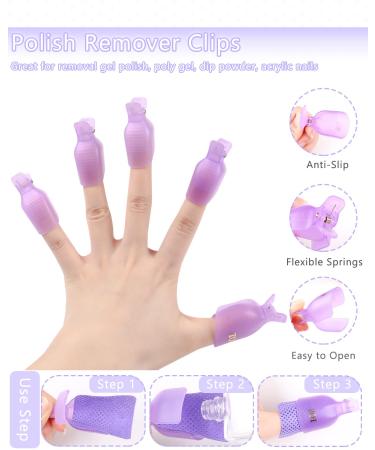 Buy 600 PCS Lint Free Nail Wipes & 5 PCS Soak Off Clips | BQAN Nail Polish Remover Pads for Extensions - Pink & Purple - Buy Online on GoSupps.com
