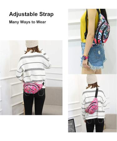 Ausion Fanny Pack Waist Bag - Water Resistant Hip Bum Bag for Traveling, Running, Cycling - Pink - Buy Online on GoSupps.com