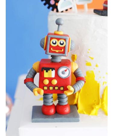 JeVenis Robot Cake Topper Robot Happy Birthday Cake Decoration Gear Cake Topper Robots - Buy Online on GoSupps.com