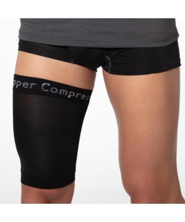 Copper Compression Hamstring Support Sleeve - Copper Infused Anti Slip Thigh Support for Sore Hamstring, Groin, Quad, Muscle Sprains, Tendinitis, Workouts, Sciatica Pain & Sports Recovery. Fit for Men & Women - XL X-Large (Pack of 1)