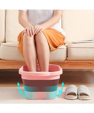 Rongweiwang Foldable Foot Bath Massage Bucket - Easy to Clean Wearable TPE Design for Home or Travel - Light Blue - Buy Online on GoSupps.com