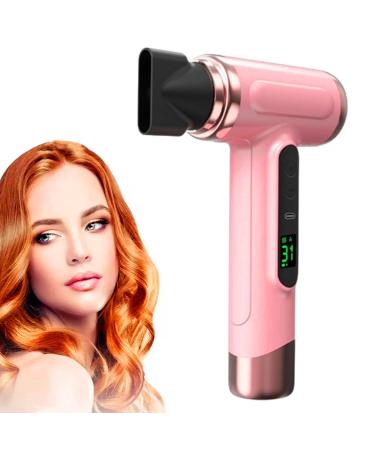 Cordless Hair Dryer 3-Speed Hair Dryer USB Rechargeable Blow Dryer w/Hot & Cold Air Fast Drying Low Noise Travel Hairdryer for Outdoor Indoor Pink
