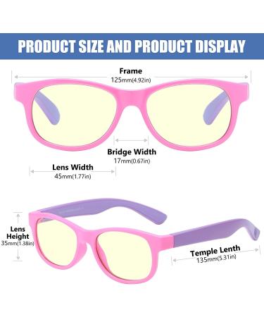 DUCO Kids Blue Light Blocking Glasses for Computer Gaming TV - K015 Pink Purple - Buy Online on GoSupps.com
