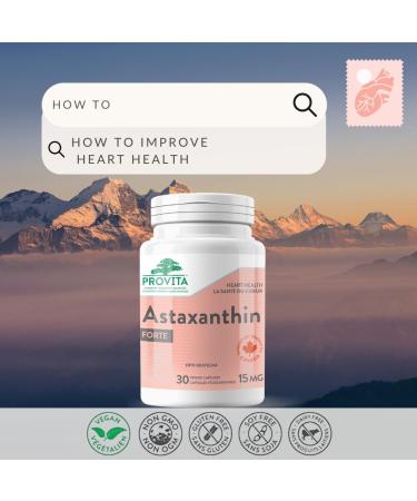 Provita Astaxanthin Forte - Premium 15mg Dose Potent Antioxidant Protection Against Cell Damage Boost Cardiovascular & Vision Health - Buy Online on GoSupps.com