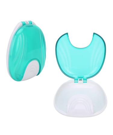 Retainer box durable orthodontic retainer case denture-mouth protection tank portable prosthetic storage box for oral care (green)