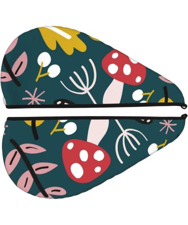 Cartoon Leaf Mushroom Red Microfiber Hair Towel | Soft & Super Absorbent Quick Dry Wrap for Long Curly Thick Hair - Perfect for Women - Buy Online on GoSupps.com