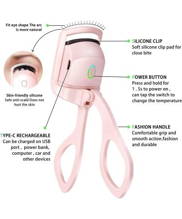 Heated Eyelash Curler - Handheld Rechargeable Electric Curler with 2 Heating Modes for Long-Lasting Natural Curls (Pink) - Shop Internationally - Buy Online on GoSupps.com