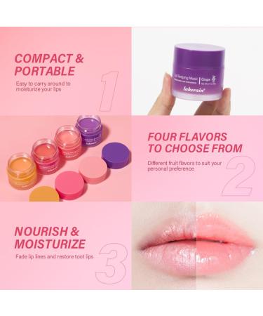 Best Lip Sleeping Mask with Vitamin C - Hydrate Nourish & Brighten Lips Overnight (0.7 Oz Berry - Buy Online on GoSupps.com