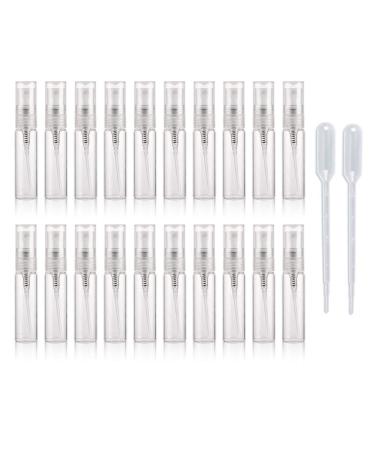 Enslz 20 Empty Clear 5ml Glass Spray Bottles Refillable Perfume Glass Bottles for Travel Clear 5ml