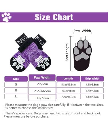 Pupeck Double-Sided Anti-Slip Dog Socks - Adjustable Strap Indoor Dog Shoes for Summer | Large Purple (2 Pairs) - Traction Control & Paw Protection - Buy Online on GoSupps.com