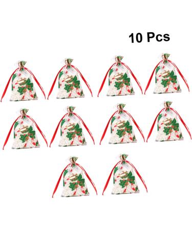 Anneome 10pcs Drawstring Bags Bags Christmas Candy Bags Party Bags Storage Bag Bronzing Christmas Bag - Buy Online on GoSupps.com