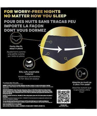 Always Zzzs Overnight Disposable Period Underwear for Women - Small/Medium - Black Leakproof Panties - 14 Count - Buy Online on GoSupps.com