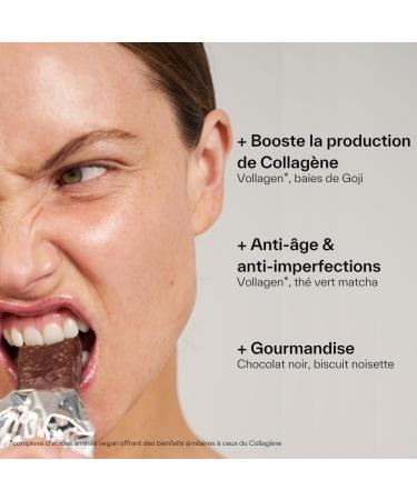 DAY+ | Vegan Collagen Booster Bar | Anti-Aging | Healthy & Delicious | Gluten-Free High in Protein and Fiber | Hazelnut Biscuit Coated in Dark Chocolate | Vitamin C | 12 Bars of 35 gr - Buy Online on GoSupps.com