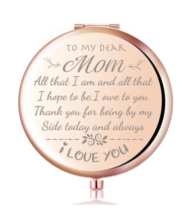 z-crange Thank You for Being by My Side Today and Always Rose Gold Compact Mirror for Mother  Unique Mother's Day Birthday Wedding Keepsake Gift for Mother from Daughter Son
