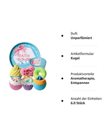 AOFMEE 6PC Bath Bomb Gift Set - Perfect Gifts for Women Kids & Moms | Bubble Bath & Bathing Balls for Birthdays Christmas & Valentine's Day - Buy Online on GoSupps.com