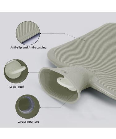 Premium 1L Heat Bottle with Soft Knitting Cover - Hot & Cold Therapy for Pain Relief | Pea Green - Buy Online on GoSupps.com