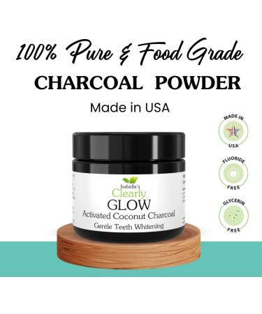Clearly Glow Teeth Whitening Activated Coconut Charcoal Powder | Pure Natural Food Grade Non GMO Made in USA | Whiten Teeth Naturally (3 Months Supply (25g)) 0.88 Ounce (Pack of 1) - Buy Online on GoSupps.com