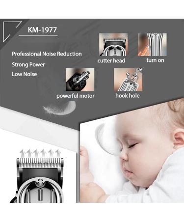 KEMEI 1977 Professional Hair Clippers for Men | Cordless Grooming Kit | USB Rechargeable Wet/Dry Trimmers for Home & Barbers - Silver - Buy Online on GoSupps.com