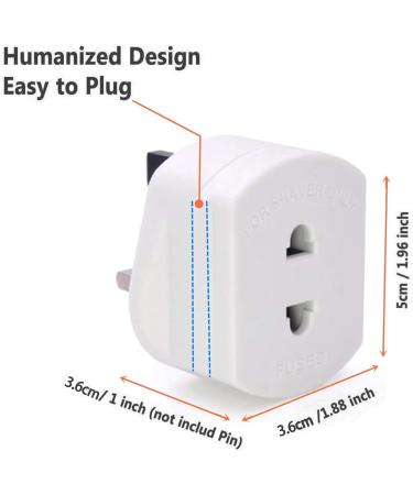 WSNDY 1 Pc Heavy Duty UK 1A Electric Shaver/Toothbrush Adapter Plug - White - Buy Online on GoSupps.com