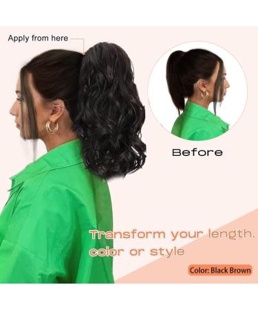 RPAEOY Ponytail Hair Hairpieces for Women 35 CM Claw Clip Clip in Hair Extension Fluffy Curly Natural Synthetic Hair Fiber Wigs Replacement Wigs for Cosplay Daily Use Party Wear (Black Brown) - Buy Online on GoSupps.com