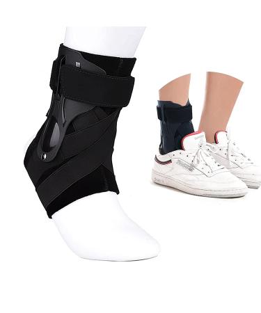 Chlffua ankle bandage ankle bandage adjustable foot tape ankle ankle support with PE board strong stabilization foot joint bandage with Velcro fastener for ankle women (L) Black L