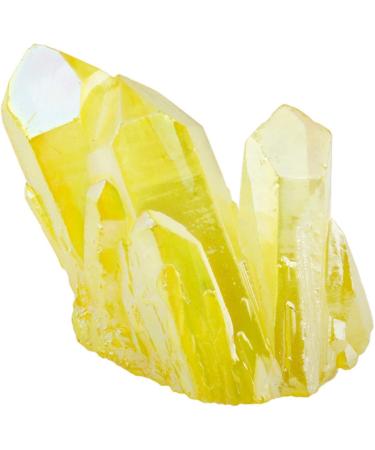 Nupuyai Titanium Coated Bergkristall Druse - Irregular Quartz Geode Cluster for Reiki & Feng Shui Decoration - Yellow Gemstone - Buy Online on GoSupps.com