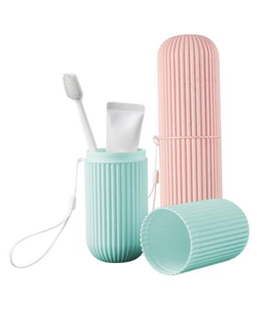 EURNHRN 2PCS travel toothbrush holder with straps of portable toothbrush cover Storage for daily use -Camping -Trip -Tahnbrush covers