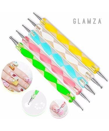 Glamza 20pc Nail Art Design Gel Painting Dotting Pen & Brush Set Manicure Pedicure Kit - Buy Online on GoSupps.com