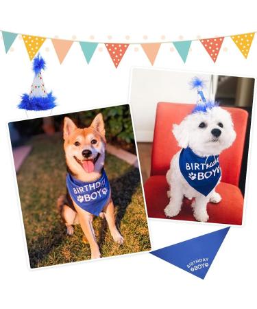 Dog Birthday Hat Bandana Set - Soft Birthday Boy Triangle Scarf and Number Hat  Cute Birthday Party Supplies with 0-8 Figures Blue - Buy Online on GoSupps.com