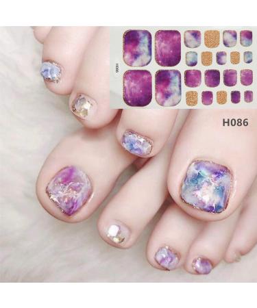 WOKOTO Gradient Toe Nail Polish Strips & Stickers Kit - 20 Sheets, Colorful Glitter Toenail Wraps with 22 Tips Per Sheet + Nail File - Perfect for Women's Nail Salon Manicure - Buy Online on GoSupps.com