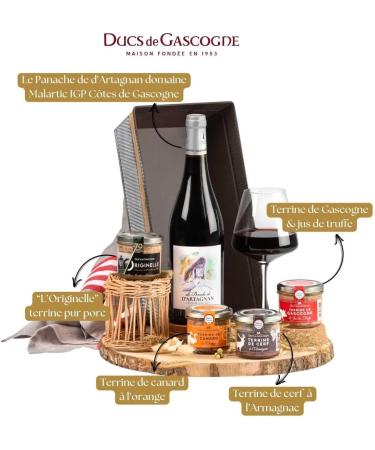 DUCS DE GASCOGNE - Gourmet Basket "Bal du moulin de la galette" - Includes 5 products including 4 terrines and an IGP C tes de - Buy Online on GoSupps.com
