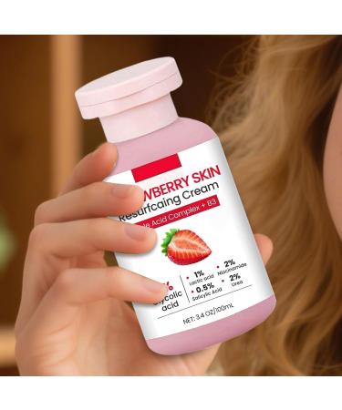  Gupcaqosjw Strawberry Skin Lotion | 100ml Body Scrub Strawberry Skin Cream For Legs - Softening Moisturizing Body Lotion For Chicken Neck Arms Legs Face - Buy Online on GoSupps.com
