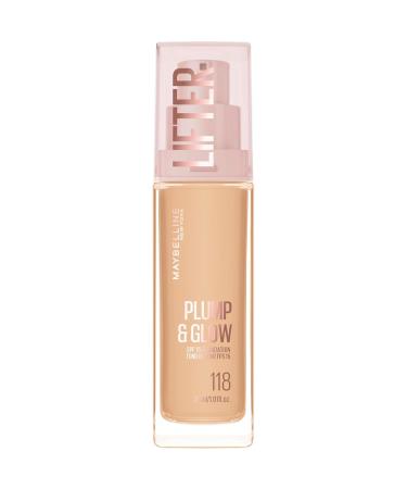 Maybelline New York Lifter Plump & Glow - Fond de Teint - Repulpe et Illumine Instantan ment - Fini Uniforme Lift et Radieux - Teinte : 118-30 ml