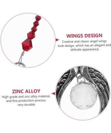 EXCEART Crystal Pendant Decor Ornament Chic Pendants Glitter Wings Zinc Alloy Pendant Household Accessories 39x6.5cm Dark Red - Buy Online on GoSupps.com