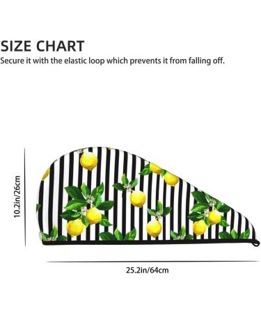 Soft Super Absorbent Lemon Striped Microfiber Hair Towel Wrap for Women - Quick Dry Coral Velvet for Long Curly & Thick Hair - Buy Online on GoSupps.com