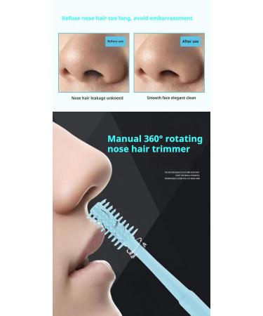 2-in-1 Nose Hair Scissors & Trimmer - 2024 Double-Sided Nose Hair Removal Tool for Men & Women - 360 Rotating Design with Ear Clips - Cream (3 Sticks - Buy Online on GoSupps.com