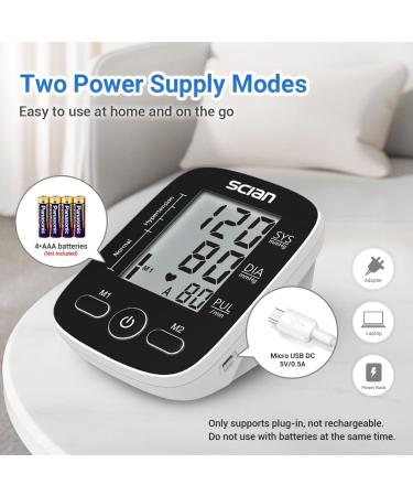 Scian Blood Pressure Meter - Automatic Arrhythmia Detection Home Use Upper Arm Monitor 22-42cm Cuff Dual User 180 Memory Large LCD Display USB - Optimal Health Monitoring - Buy Online on GoSupps.com