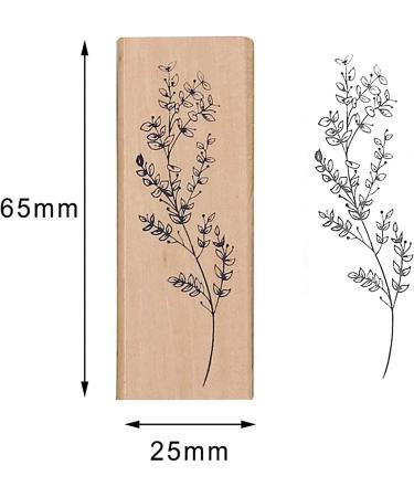 Dizdkizd 8-Piece Plant and Flower Wooden Rubber Stamp Set for DIY Crafts and Scrapbooking - Buy Online on GoSupps.com