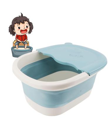Jeanoko 1pcs Bassin de Bain Pied Pliable pour Les Pieds de Trempage Baignoire de Trempage Pliable avec des Points D'acup Concerts et Poign es de Massage Spa Pied Portable Bleu