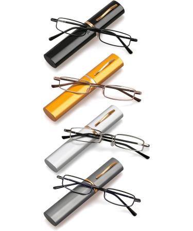 Kokobin Flexible Metal Reading Glasses | Unisex Feather-Hinge Readers with Case | 1.5 Diopter 4 St ck | International Shipping Available - Buy Online on GoSupps.com