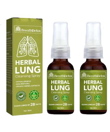 BreathDetox Herbal Lung Cleansing Spray Powerful Lung Support Lung Cleanse and Detox Naturally Reduce Cough & Clear Mucus Phlegm (2 pc)