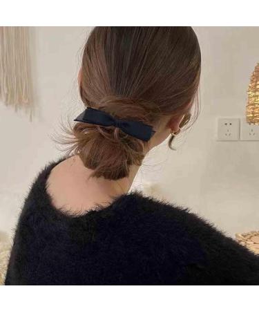 Aneneiceera Vintage Black Silk Bow Hair Clip Silk Bow Hair Barrette Chiffon Hair Bow Clip Tulle Bowknot Clips French Bowknot Headpieces Decorative Hair Accessories for Women and Girls (Black) - Buy Online on GoSupps.com