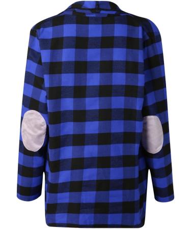 Long Shirt Outerwear Top Thin Warm Knitted Coat Women's Blouse V-Neck Shirt Tunic Long Women's Tunic Women's Shirt Casual Checked Shirt Women's Winter Chunky Knit Jacket D-blue L - Buy Online on GoSupps.com